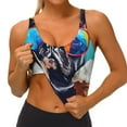 thumbnail image 3 of Fotbe Rainbow Bulldog Sunglasses Sujetador Deportivo Largo sin Aros para Mujer con Almohadillas y Soporte Medio, Transpirable y Absorbente, Camiseta Tipo Chaleco o Tank Top-X-Large, 3 of 8