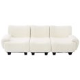 thumbnail image 5 of Euroco Modern 3-seater Sofa 94.5" Sofa Couch Chenille Upholstered Sofa with Curved Armrests for Living Room, Apartment, Guest Room, Beige, 5 of 9