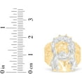 thumbnail image 5 of Floreo 10k Yellow Gold 22mm Jesus Face Two-Tone CZ Crown Men's Ring, Sizes 5 - 13, 5 of 5