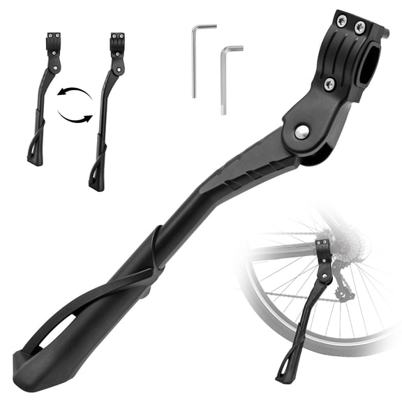 Bike Kickstand Stable Non Slip Aluminum Alloy Bicycle Kickstand Height Adjustable Suitable for 24-29 Inch Mountain and E Bike