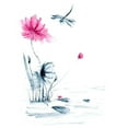 thumbnail image 3 of Shefranov, Olga 12x14 Black Modern Framed Museum Art Print Titled - Pink Flower and a Lily Pad II, 3 of 5
