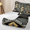 thumbnail image 4 of Erosebridal Gothic Aztec Twin Quilt Set, Southwestern Geometric Twin Coverlet Set, Charcoal Black Cream Tan 2 Pieces, 1 Bedspread and 1 Pillowcase, 4 of 7