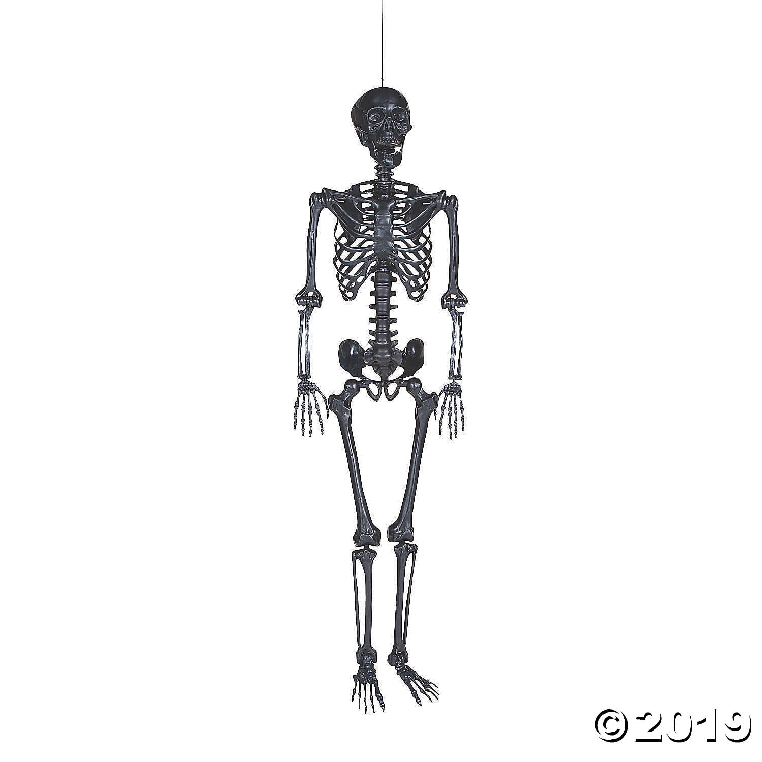 Life Size Poseable Black Skeleton Halloween Decoration