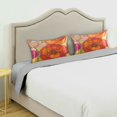 thumbnail image 3 of Yayeee Pillowcase Standard Size Set of 2 Satin Wrinkle Resistant Pillow Case, Orange Abstract Floral, 3 of 8