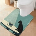 thumbnail image 2 of Yayeee Bath Rugs for Bathroom Floor Set of 2 Non Slip Fluffy Soft Absorbent Mat, Black Cat, 2 of 7