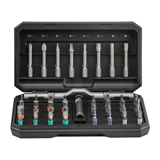 42 in 1 Magnetic Screwdriver Set Ratchet Screwdriver with T-Handle/Extensive Bit Set for Electronics Repair