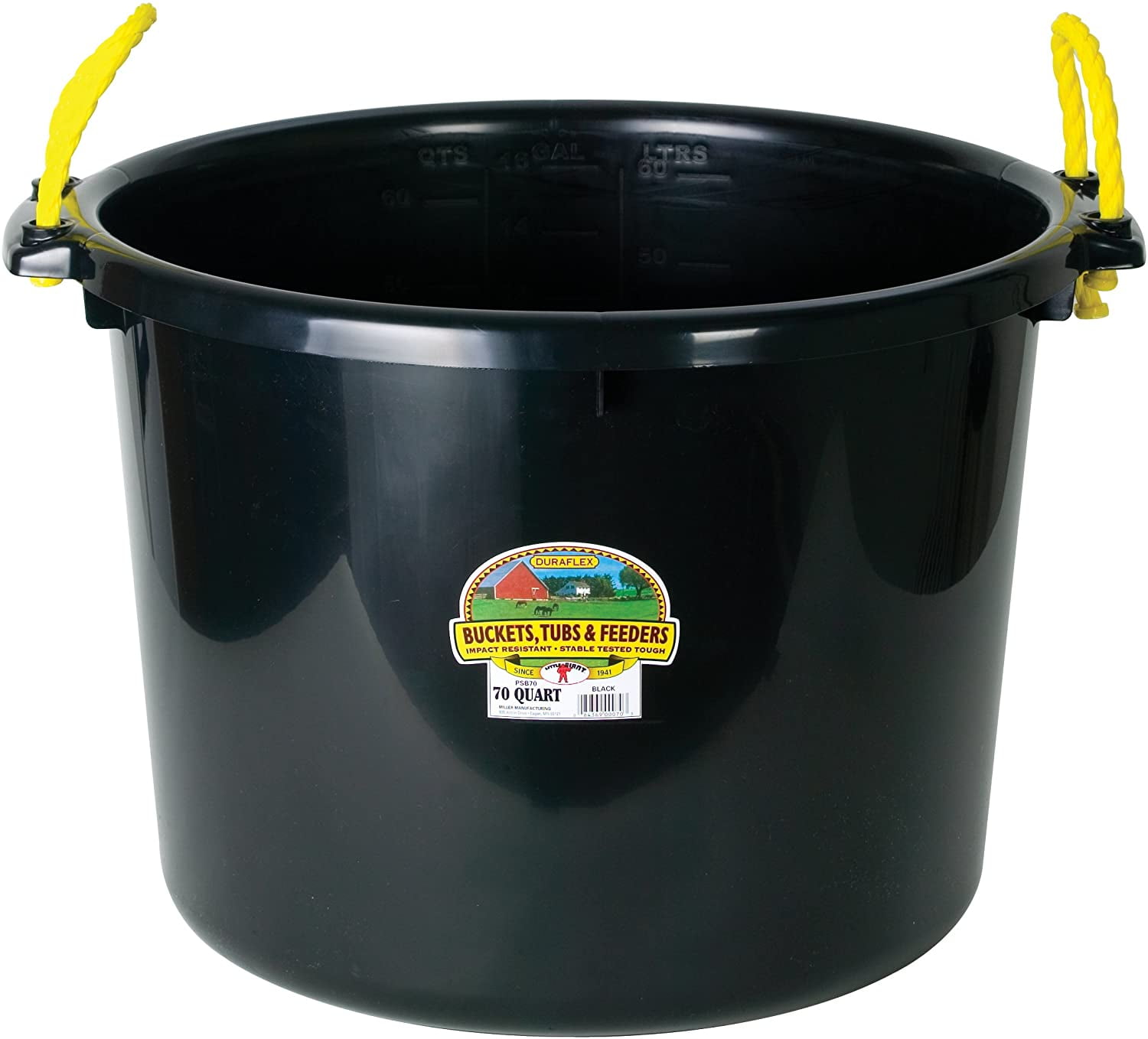 Item No. PSB70BLUE Durable & Versatile Utility Bucket with Handles 70 Quart Little Giant Plastic Muck Tub Blue 
