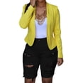 thumbnail image 1 of Bermudas Roswear de mezclilla rasgada de talle medio, color negro, para mujer, 1 of 5