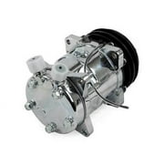 A-Team Performance 508 Style Clutch V-Belt A/C Compressor CHROME