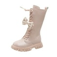 thumbnail image 2 of LYHao Fashion Autumn Children Girls Sports Shoes Flat Thick Bottom Non Easy To Wear PU Upper Comfortable Boots ,Girls Boots Sizes 13.5 Pink(8-9 Years), 2 of 6