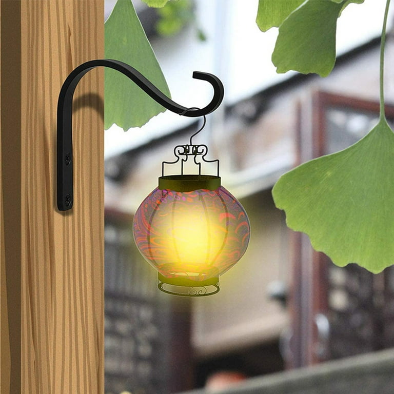 2Pcs 5 Inch Iron Wall Hooks for Hanging Lanterns Coats Mason Jar Sconces,  Heavy-Duty Metal Hooks for Plant Hangers Lights and Artworks，Vintage Home