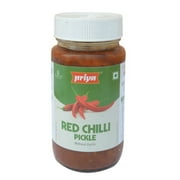 PRIYA Red Chilli Pickle without Garlic - 300 Grams (10.6oz)