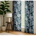 thumbnail image 4 of Vargottam Cotton Curtains for Windows - 3-in-1 Rod Pocket/Back Tab Short Window Drapes - Light Filtering Cotton Panels - Set of 2, 52"x63" - Fruits Pattern (Blue), 4 of 8