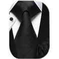 thumbnail image 4 of HISDERN Black Mens Ties Set Classic Paisley Stripe Plaid Ties Pocket Square Cufflinks Set Business, 4 of 8