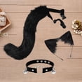 thumbnail image 4 of Gargantilla de Cuero con Cola de Oreja de Gato de 3 Piezas, Kits de Disfraz de Negro Zulema Traje de juego de cosplay, 4 of 7