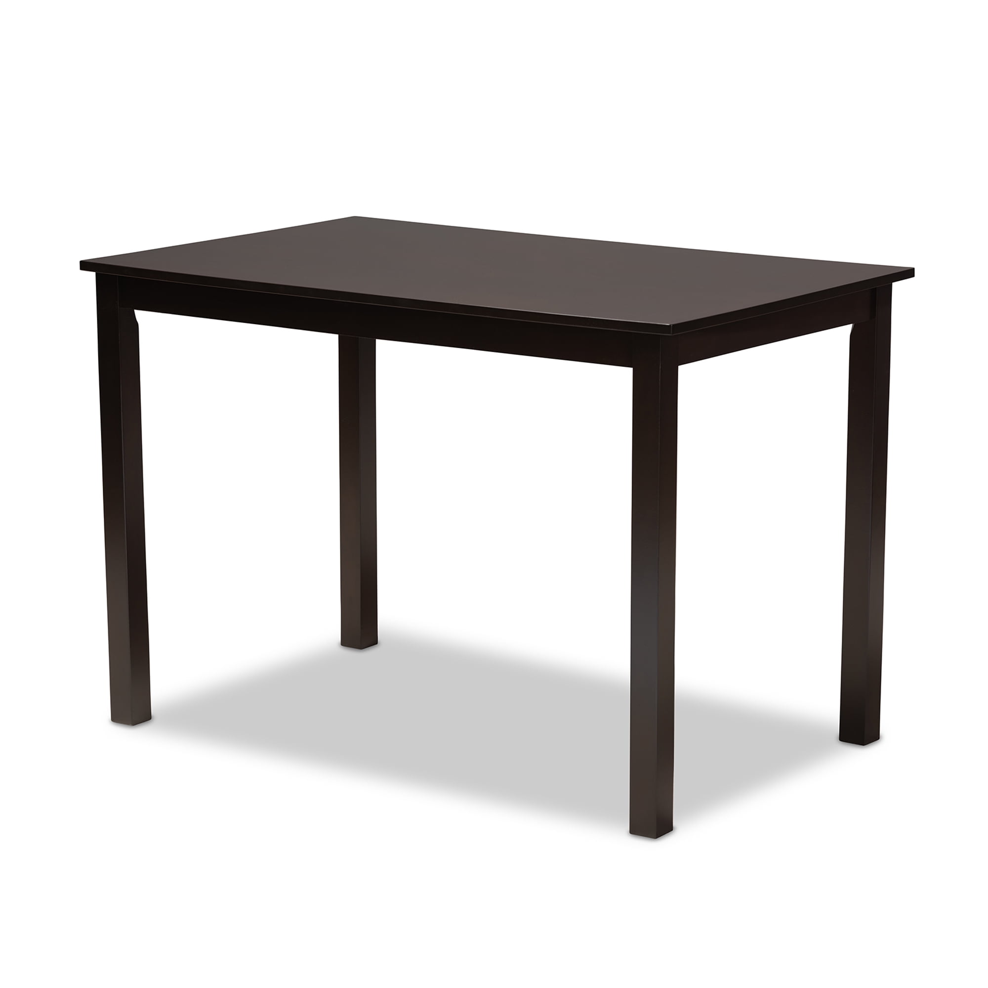 Baxton Studio Mael Modern and Contemporary Grey Fabric Upholstered Espresso Brown Finished 5-Piece Wood Dining Set