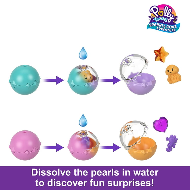 Polly Pocket Sparkle Cove Adventure Playset - Treasure Chest With 2 Dolls & Water Features