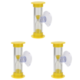 thumbnail image 4 of Relojes de arena con ventosa para niños y adultos, regalo perfecto de 3 minutos, color amarillo, 3 uds., 4 of 6