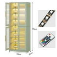thumbnail image 2 of Tribesigns Tall Shoe Cabinet with Acrylic Doors and LED Light for Living Room, 24 Pairs,Mint Green, 2 of 6