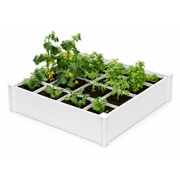 Vita Gardens Tall Raised Garden Bed with GroGrid, 4'L x 4'W