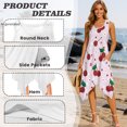 thumbnail image 6 of HELLHERO Cherry Polka Dot Pattern Summer Sleeveless Dress, Side Pockets Sleeveless Sundress Round Neck Long Lasting Wear Asymmetric Hem Midi Dress for Daily, 6 of 8
