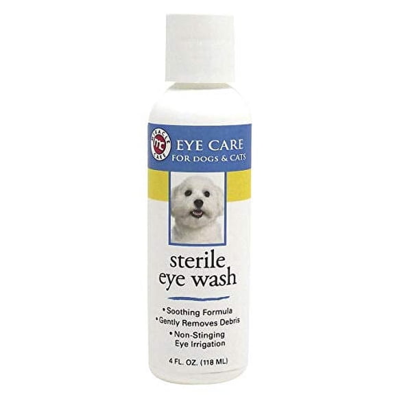 Sterile Eye Wash Dog Grooming Tear Stain Remover Soothing Gentle Formula 4oz (One Bottle)