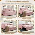 thumbnail image 5 of Lunale 4-in-1 Convertible Futon Sofa Bed, Pull Out Couch Beds Loveseat Sleeper, Pink Velvet, 5 of 12