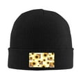 thumbnail image 2 of ZICANCN Sunflower Leopard Flower Knit Beanie Hat, Winter Cap Soft Warm Classic Hats for Men Women, Black, 2 of 8