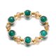thumbnail image 1 of Xiao Hua Pulseras de mujer de acero inoxidable con cristales degradados y cuentas de cristal esmaltadas de colores - Verde, 1 of 4