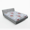 thumbnail image 2 of Ambesonne Garden Vibes Fitted Sheet, Rose Romantic Spring, California King, Pale Sky Blue Pale Maroon, 2 of 5
