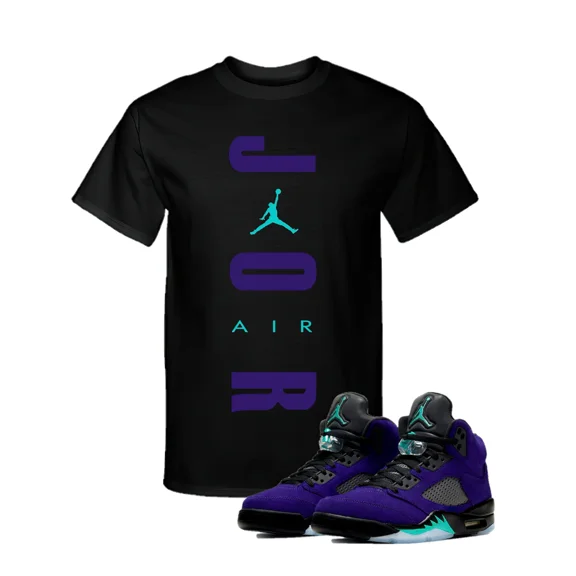 JD 5 Retro Alternate Grape Match Custom Tee T-Shirt