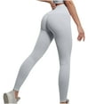 thumbnail image 3 of MASRIN Athletic Leggings for Women Stretch High Waisted Yoga Pants Solid Color Tummy Control Tights Gray M, 3 of 5