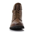 thumbnail image 4 of Polar Fox Patrick MPX808583 Men's 7-Eyelets Classic Combat Motorcycle Biker Boots with Zipper Closure, in Brown, Men's Size 11, 4 of 7
