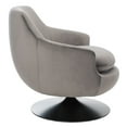 thumbnail image 5 of SAFAVIEH Couture Citine Modern Velvet Solid Swivel Accent Chair, Dark Grey/Black, 5 of 11