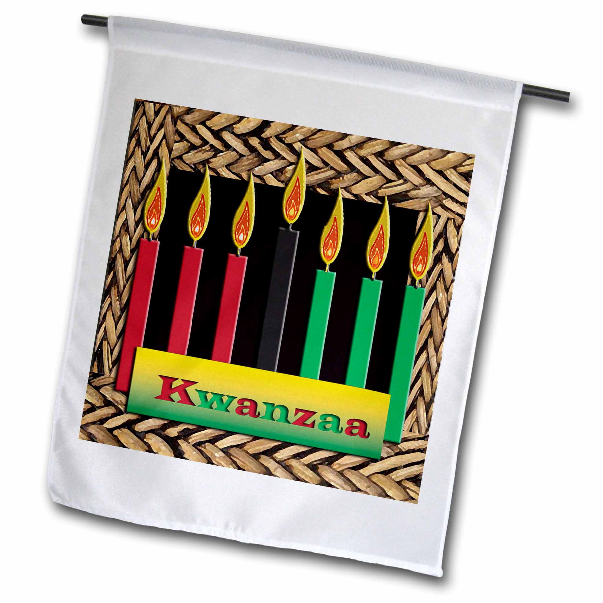3dRose Candles of Kwanzaa Garden Flag, 12 by 18inch