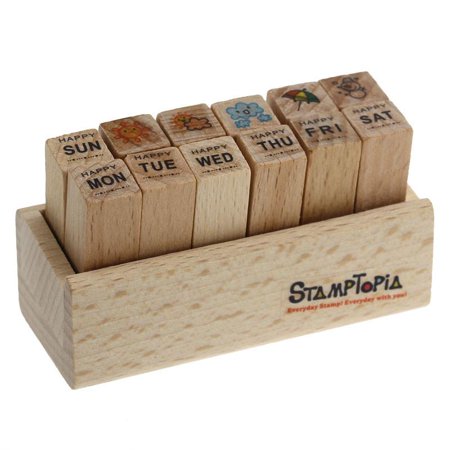- Sexy Sparkles Rubber Stamps Wooden Days of the Week and Weather Set