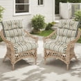 thumbnail image 3 of INTER HUT 46 x 22 in Patio High Back Cushions (Set of 2), Adirondack Rocking Chair Cushions Rocking Chair Cushion with Ties, Light Blue, 3 of 9