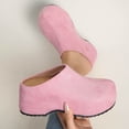 thumbnail image 4 of Women's Slip-On Platform Mule Clogs, Faux Suede Wedge Comfort Shoes, Casual Backless Loafers, 4 of 6