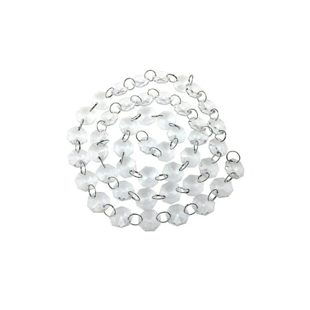 

TSSUOUN 5m/16ft Acrylic Bead Chain Hanging Clear Crystal Bead Chain 14mm Octagon Crystal Garland for Christmas Wedding Curtain Decor Chandelier Bead Lamp Chain