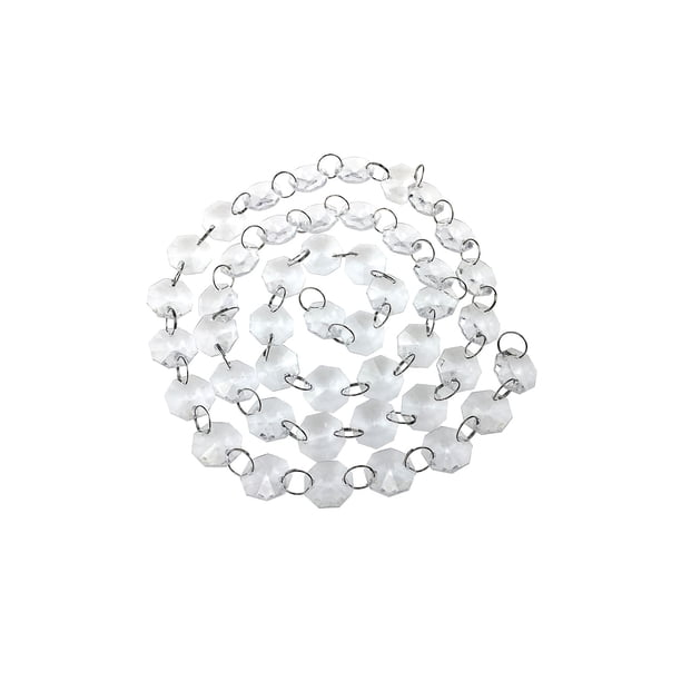 Cadena De Cuentas De Acrílico De 5 M / 16 Pies Que Cuelga Cadena De Cuentas De Cristal Transparente Cadena De Cristal De Octágono De 14 Mm Para Navidad Cortina De Boda Decoración Cadena De Lámpara Minnieouse HA021626-00