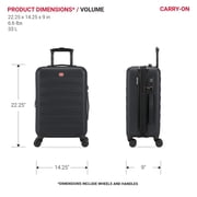 SWISSGEAR Stride Hardside Carry-On Spinner, Black
