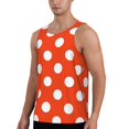 thumbnail image 2 of Pofeuu Orange And White Polka Dot1 Print Men's Workout Tank Tops Sleeveless Muscle Gym Shirt Quick Dry-Large, 2 of 7