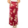 thumbnail image 4 of Women's Plus Size Printed High Waisted A-Line Maxi Skirt with Foldable Waistband - Relax, 4 of 7