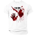 thumbnail image 2 of Mens Halloween Shirts Castle Witch Hat Print Crew Neck Horror Costumes Bat Graphic Short Sleeve Casual Scary Tops 3XL, 2 of 5
