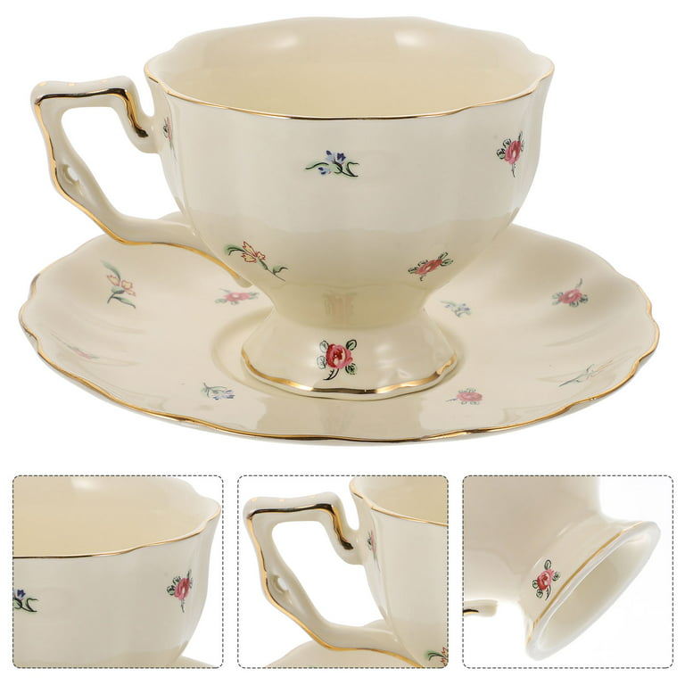 Porcelain Coffee Cup and Saucer Set European Style Delicete