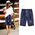 thumbnail image 2 of Top and Shorts Sets for Women, Womens Elastic Waist Printing Drawstring Shorts, 2 of 3
