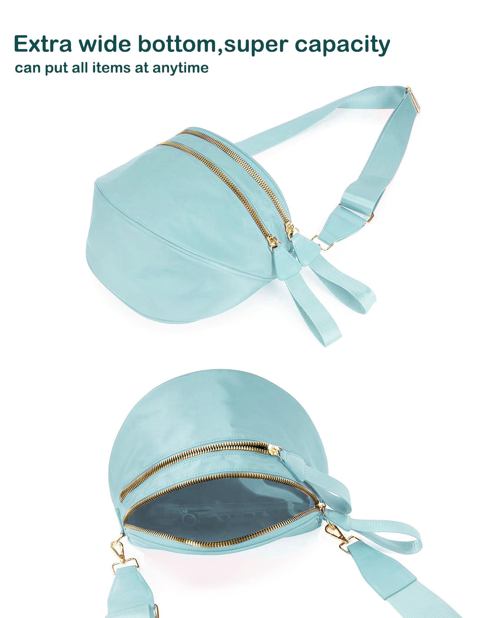 Pure Colour Crossbody Bag Bum Bag for Women,Spacious Wallets Purses Chest Belt Bum Bag,Oversized Bum Bag
