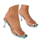 thumbnail image 2 of MKLEKYY Sandalias de Mujer, Sandalias de Mujer A La Moda, Nuevo Patrón, Estampado Floral, Punta Cuadrada, Punta Abierta, Tacones Finos Transpirables, Tacones Altos Cómodos de Verano, 2 of 4