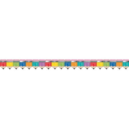 Border Scrapbook Paper - RUSTIC PENCILS (UPCYCLE STYLE) BORDERS