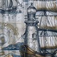 thumbnail image 5 of Orinice  Nautical Shower Curtain, Vintage Ocean Lighthouse Anchor Sailboat Compass,  Polyester Fabric Bathroom Decor Set with 12 Hooks 69x72, 5 of 7